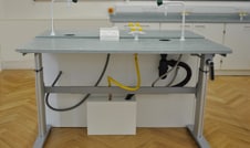 lab desk with sink and taps height adjustable