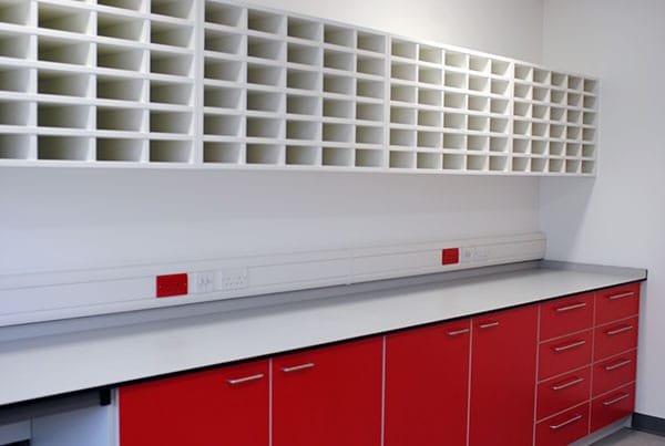 A storage facility in a hospital laboratory from interfocus laboratory furniture