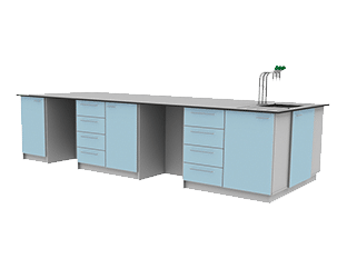 iStatic fixed laboratory furniture range for a frameless laboratory worktop solution