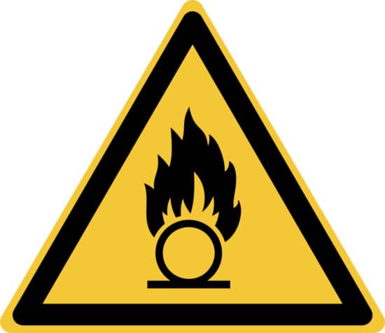 Oxidising Material Safety Symbol