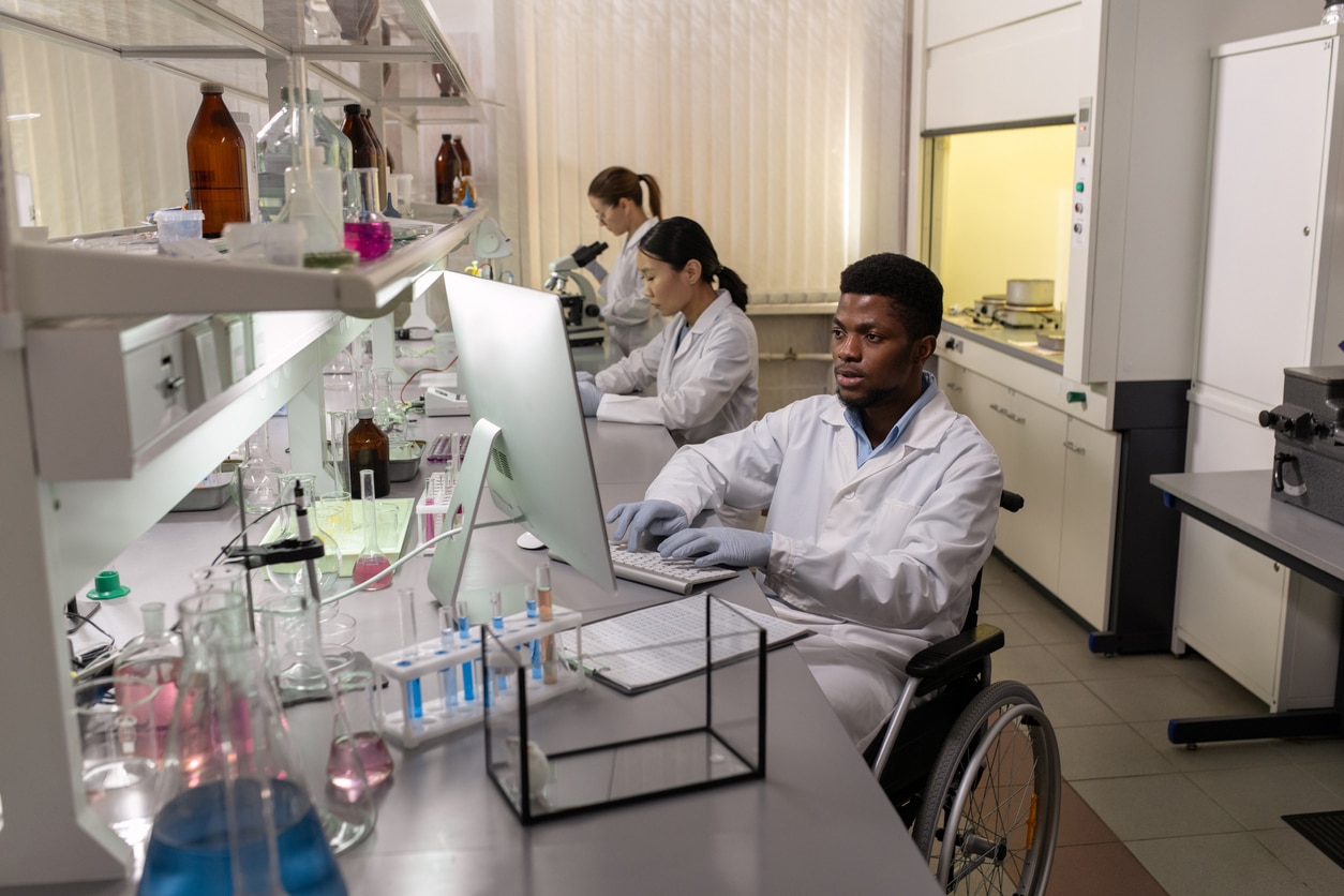 scientists at work in lab