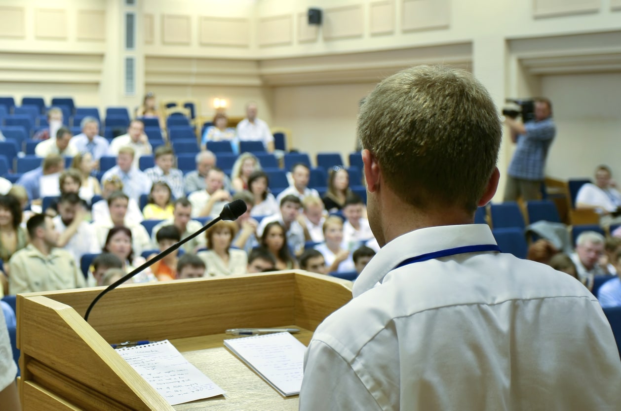 Man presenting to audience