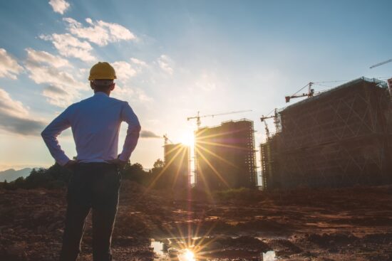 man stood on construction site