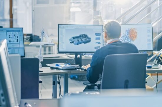 man working on his computer