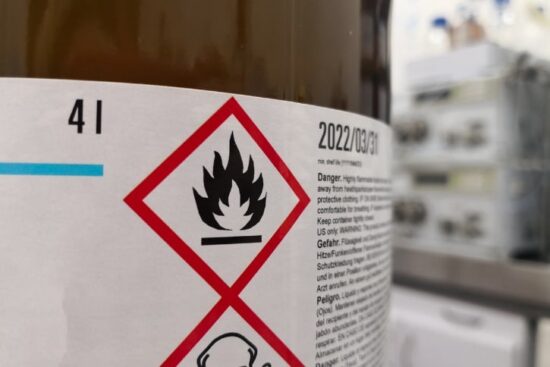 flammable chemical warning label