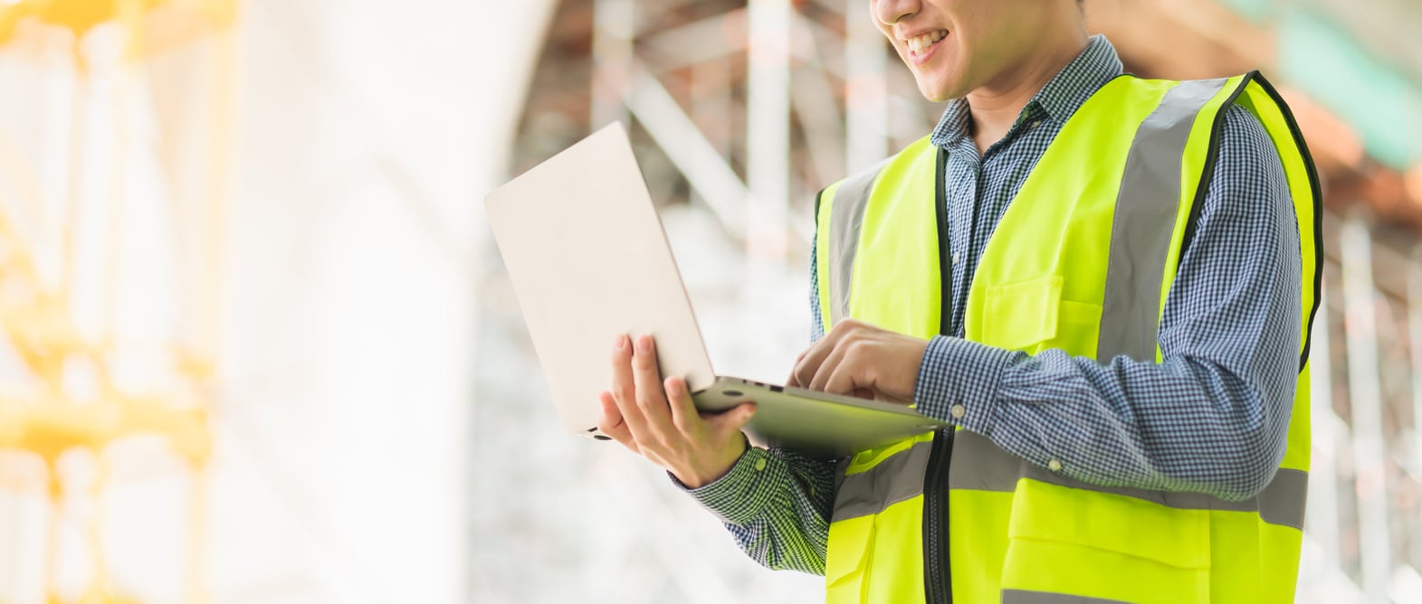 warehouse worker on laptop