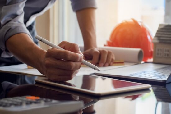 architect working on tablet