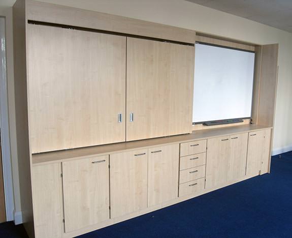 Maple Storage Wall in Meeting Room