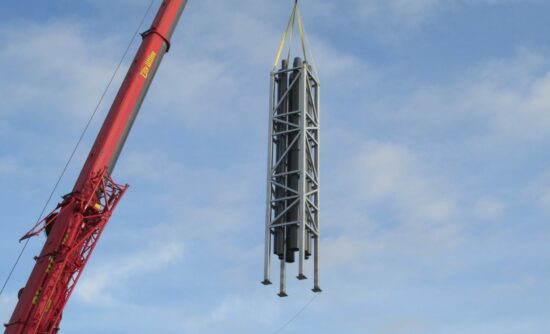 crane of new bespoke extraction stack