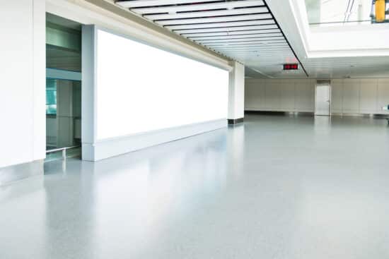 Empty corridor of business building