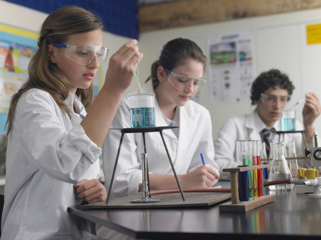 students in lab