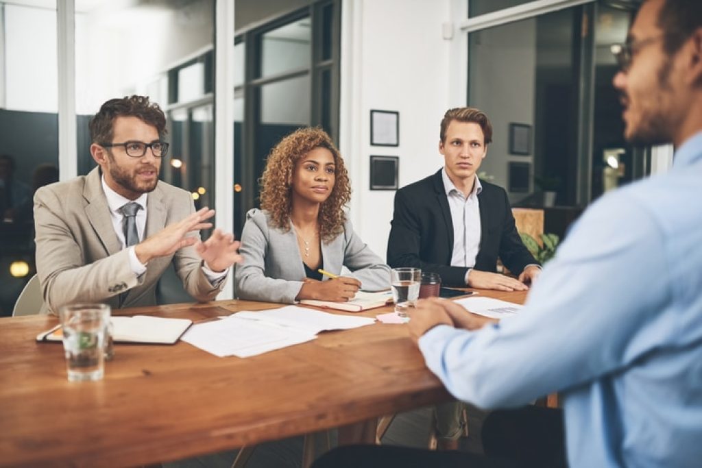 People having a meeting